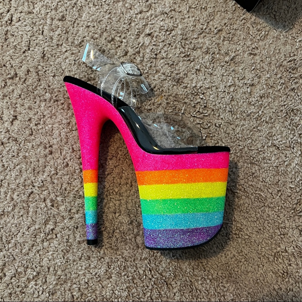 Rainbow platform Pleaser shoes